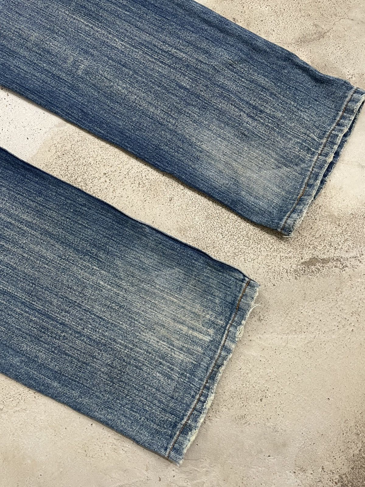 Japanese Brand Nylaus Distressed Rusty Denim Heavy Stitching Font Y2K Size US 32 / EU 48 - 14 Thumbnail