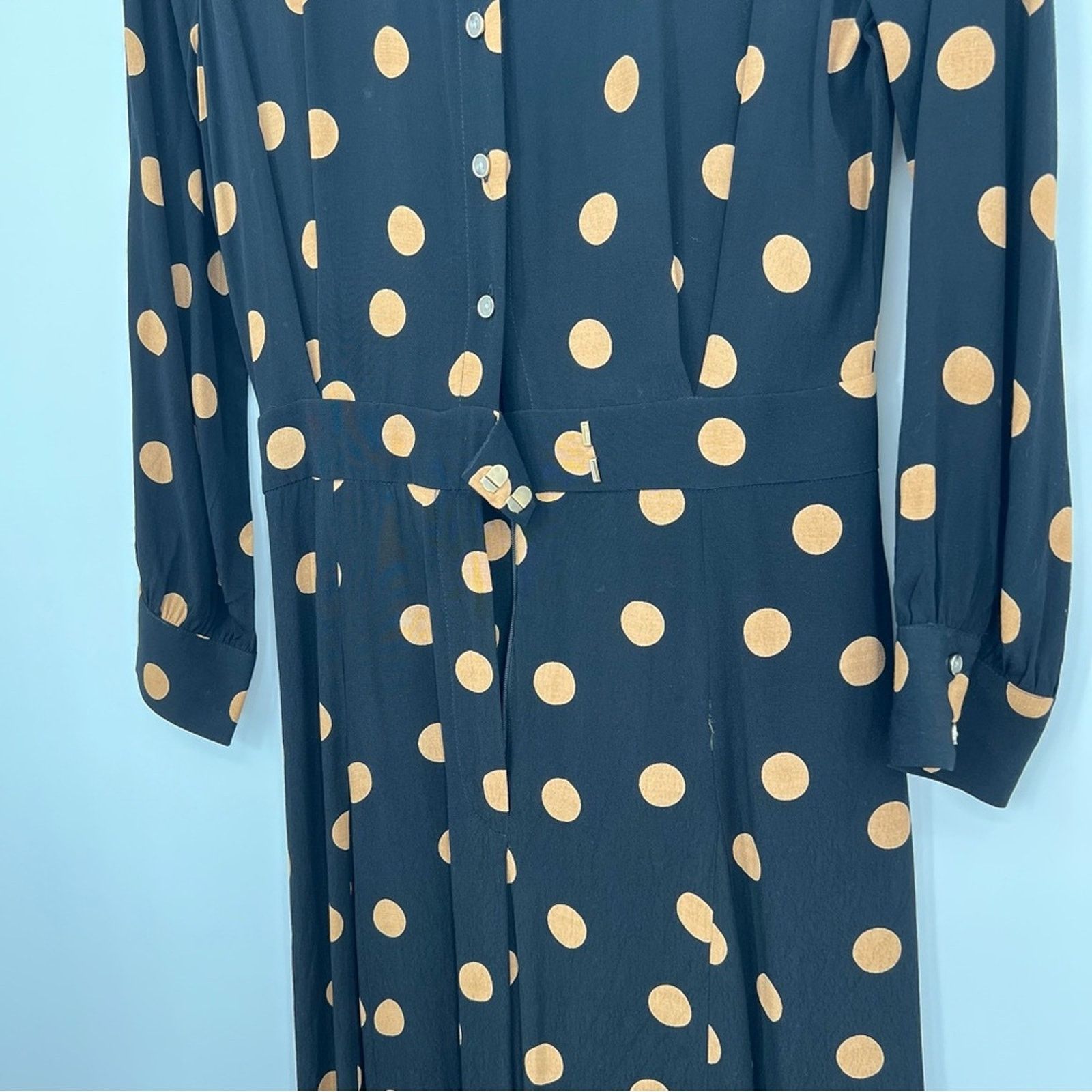 Anthropologie NWT Anthropologie Loveland Wide-Leg Jumpsuit Polka Dots 4 Size 27" / US 4 / IT 40 - 15 Thumbnail