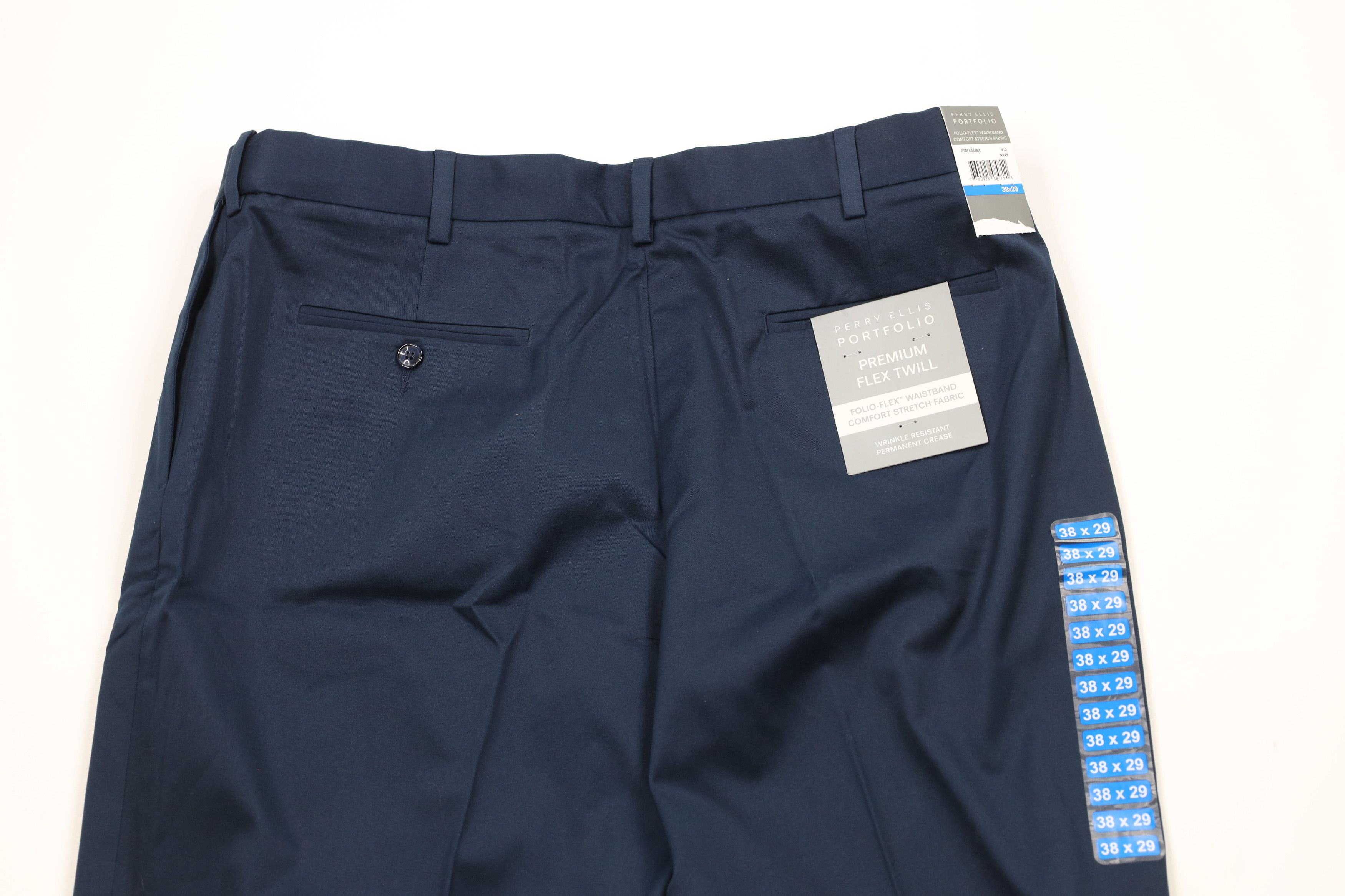 Perry Ellis × Vintage New Perry Ellis Fit Flex Stretch Chino Pants Trousers Blue Size US 38 / EU 54 - 8 Thumbnail