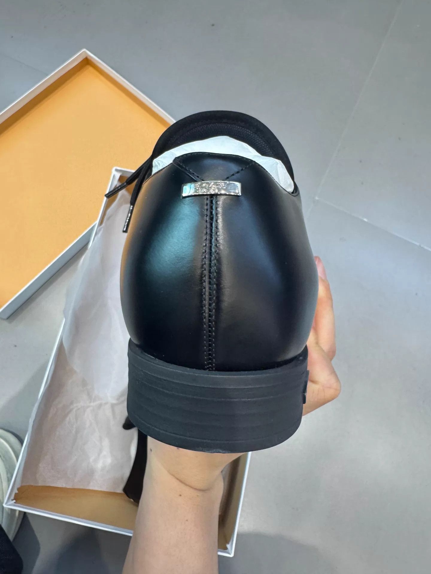 Louis Vuitton LV Formal Uniform Men's Black Derby Shoe New Big Logo Size US 9 / EU 42 - 4 Thumbnail