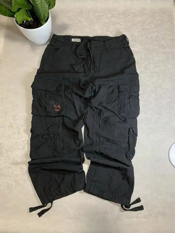 Designer × Vintage Distressed function pleated baggy cargo pants Size US 32 / EU 48 - 2 Thumbnail