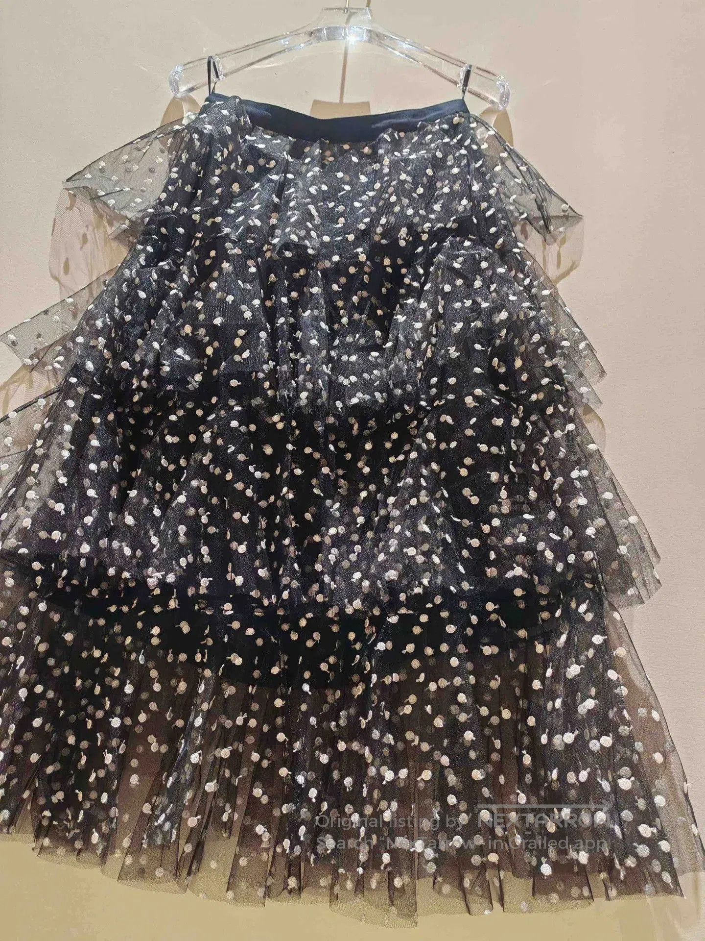 Philosophy di Lorenzo Serafini Philosophy Polka Dot Tulle Tiered Skirt. Size 28" / US 6 / IT 42 - 5 Thumbnail