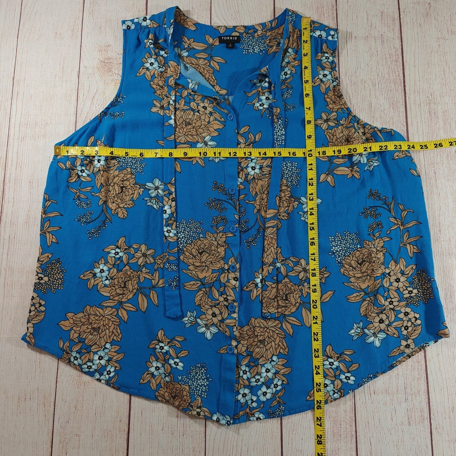 Torrid Torrid Crepe Tie-Front Floral Button-Up Sleeveless Top sz 3 Size 3XL / US 20-22 - 7 Thumbnail