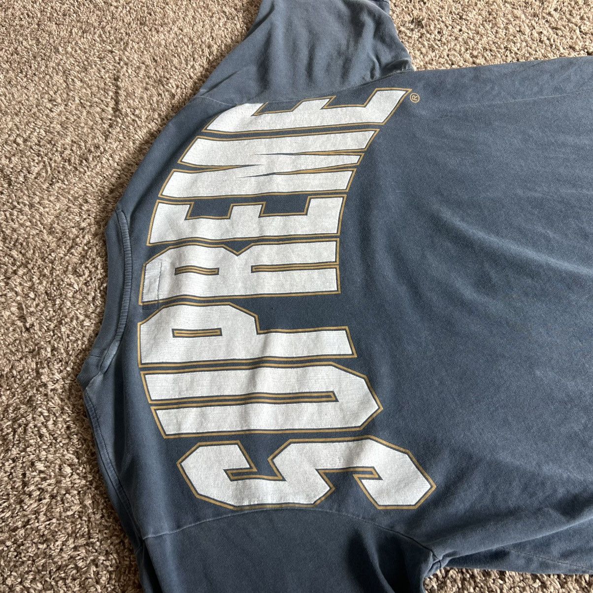 Supreme SUPREME Cracked Back Arc Navy Blue Size US L / EU 52-54 / 3 - 3 Thumbnail