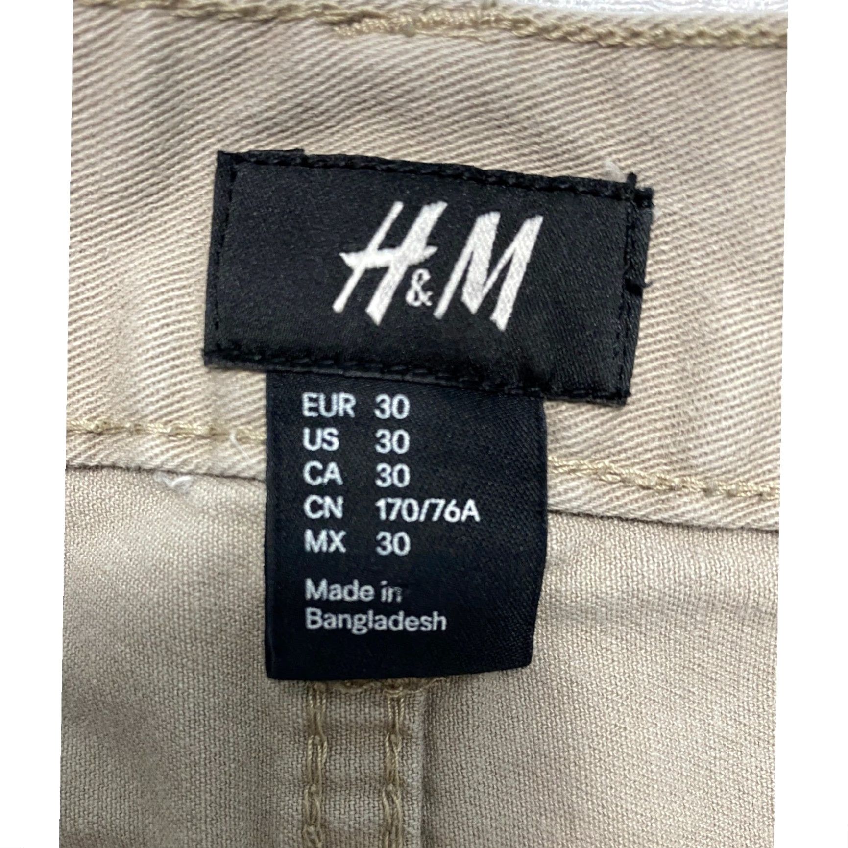 H&M H&M Khaki Chino Pants Men Slim 30 Beige Straight Flat Front Zip Button Casual Pants Size US 30 / EU 46 - 7 Thumbnail