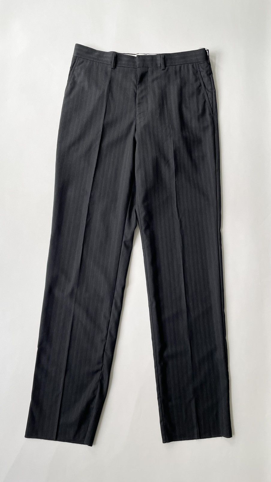Comme des Garcons A/W 11 Black/Grey Pinstripe Wool Trousers Size US 34 / EU 50 - 2 Thumbnail