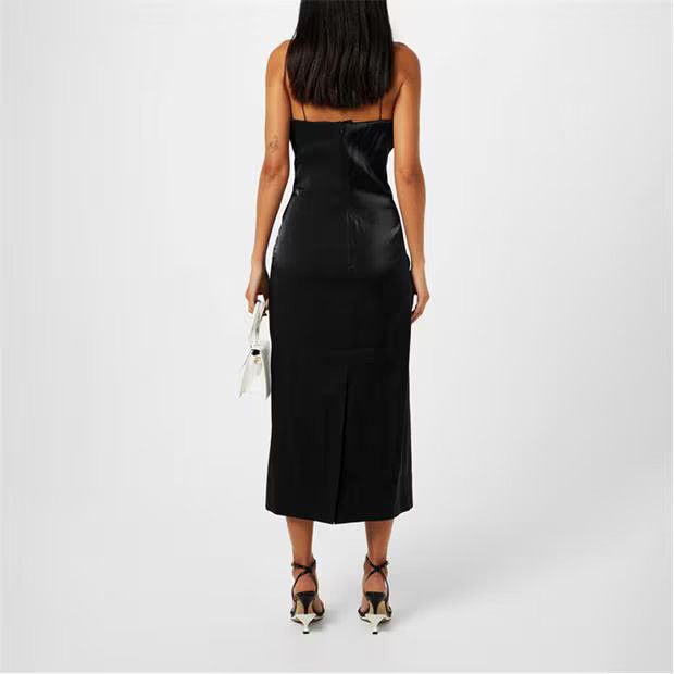 Jacquemus o1g2r1mq1024 Midi Dress in Black Size XS / US 0-2 / IT 36-38 - 6 Thumbnail