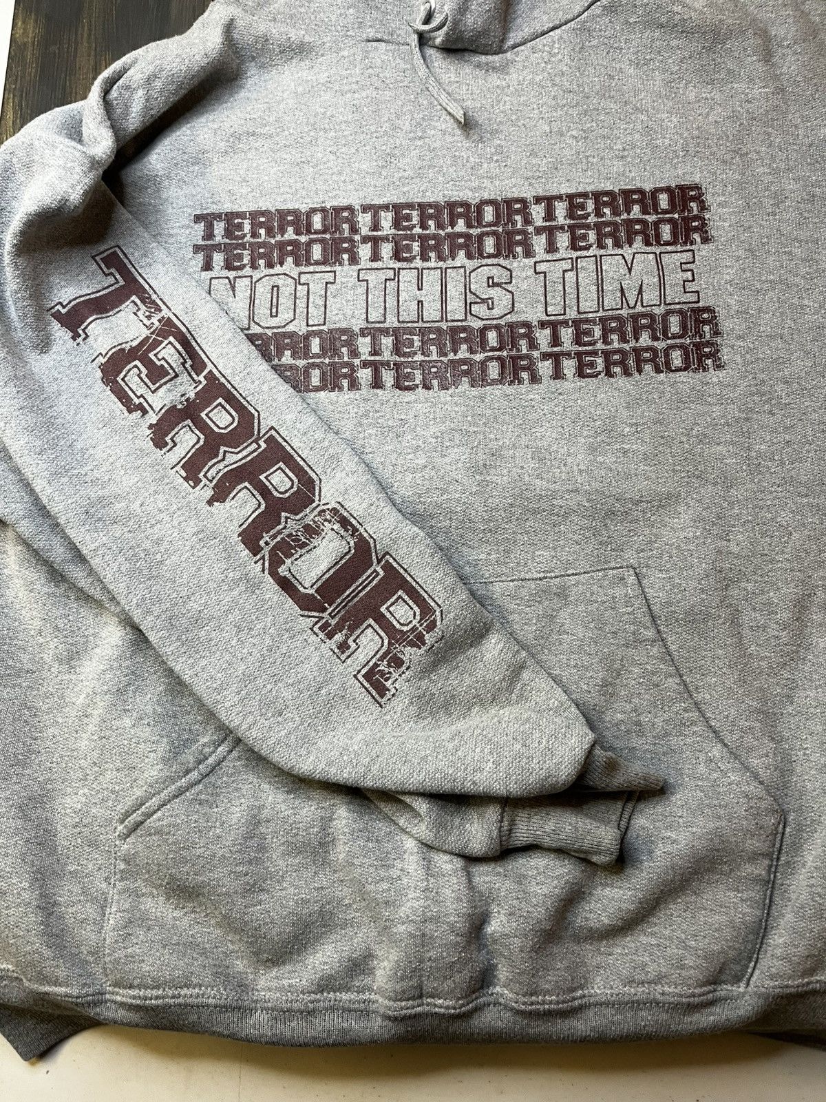 Band Tees Terror Hoodie Rare LG Heather Gray Vtg Size US L / EU 52-54 / 3 - 2 Thumbnail