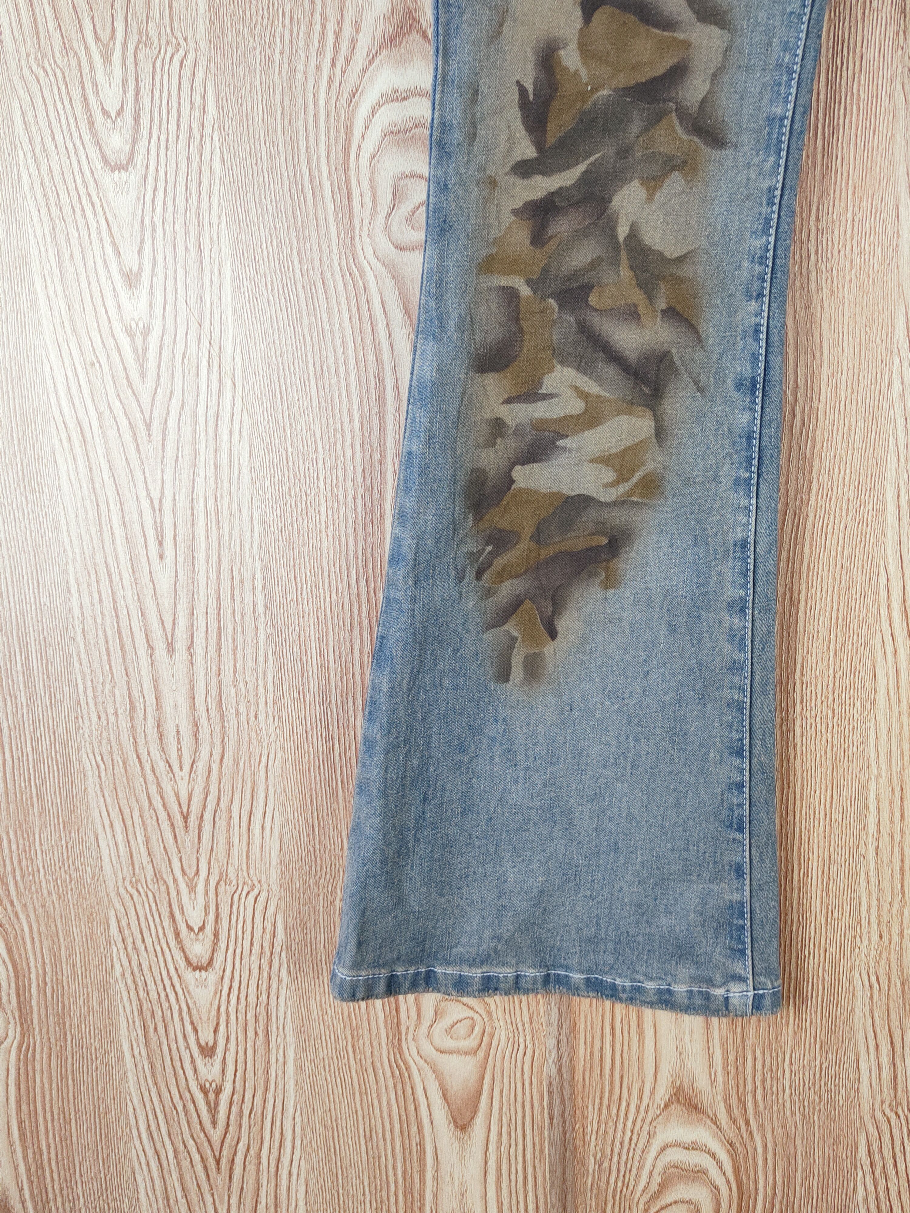 Japanese Brand Penty's Blue Distressed Ripped Boot Cut Jeans #W344 Size 26" / US 2 / IT 38 - 5 Thumbnail