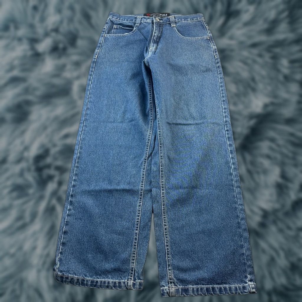 Southpole VINTAGE Southpole Jeans Mens 30 Blue Denim Pants Y2K Baggy Relaxed Wide-Leg 5-Pocket Embroidered Logo Hip Hop Size US 38 / EU 54 - 1 Thumbnail