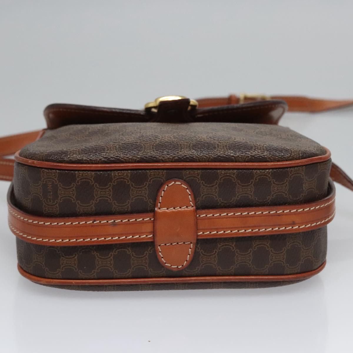 Celine CELINE Macadam Canvas Shoulder Bag Pvc Leather Brown Gold Size ONE SIZE - 9 Thumbnail