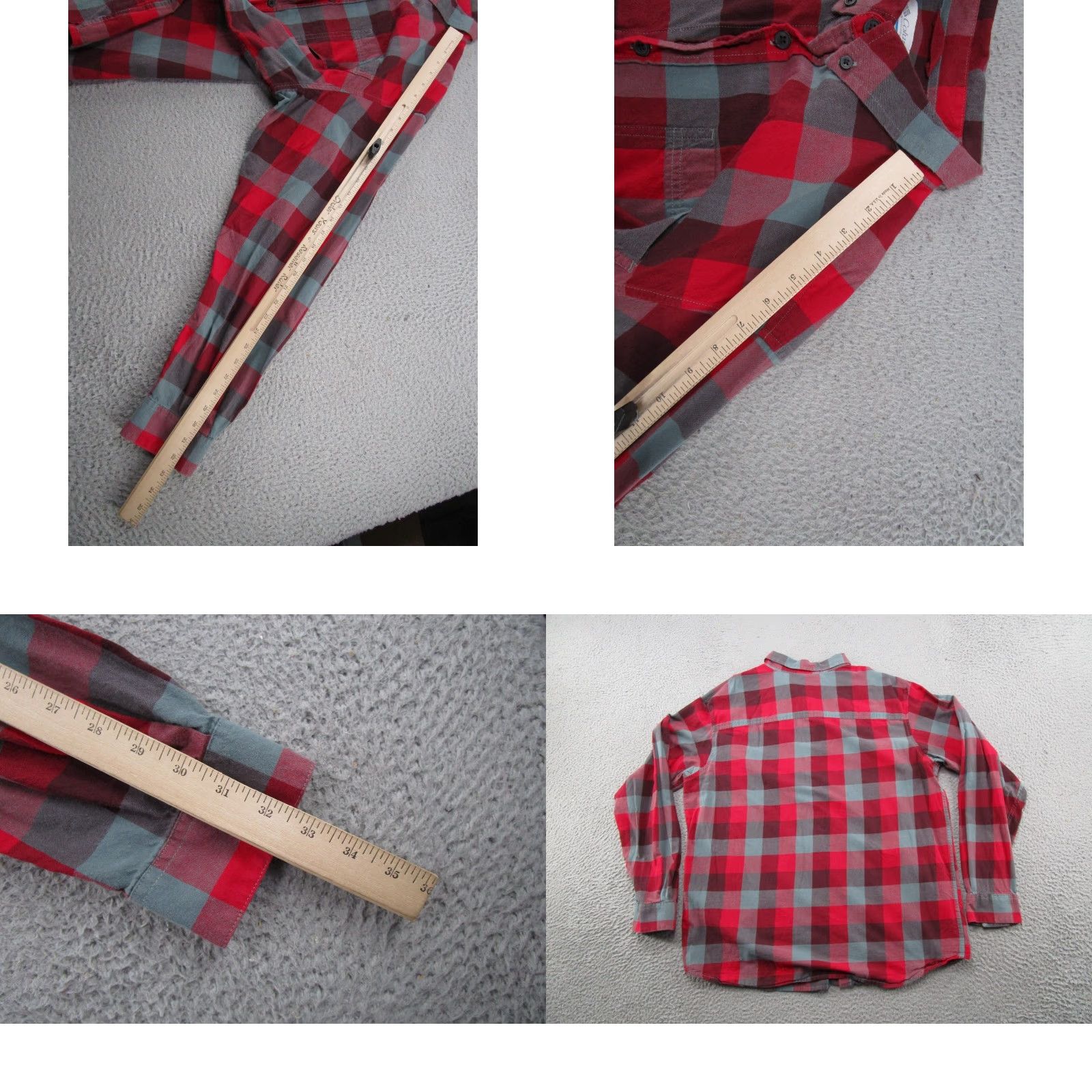 Vintage Columbia Shirt Mens XL Red Black Plaid 100% Cotton Out and Back II Button-Up Flannel - Casual, Button, Long Sleeve, Regular Fit, Vintage No Size US XL / EU 56 / 4 - 8 Thumbnail