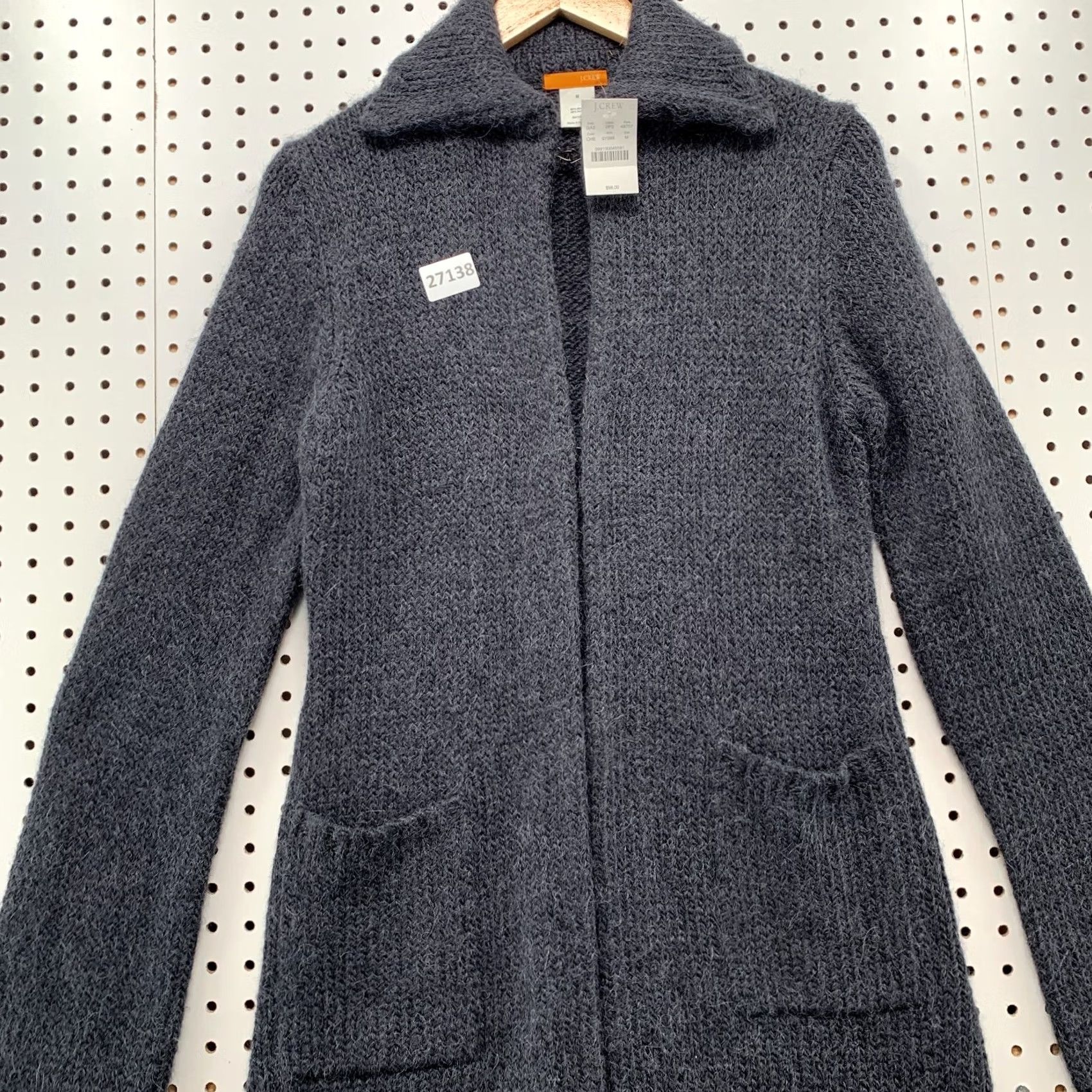 J.Crew VINTAGE J.CREW Coat Womens M Alpaca Knit Gray Hook & Eye NWT 17x40 00 Size M / US 6-8 / IT 42-44 - 2 Thumbnail