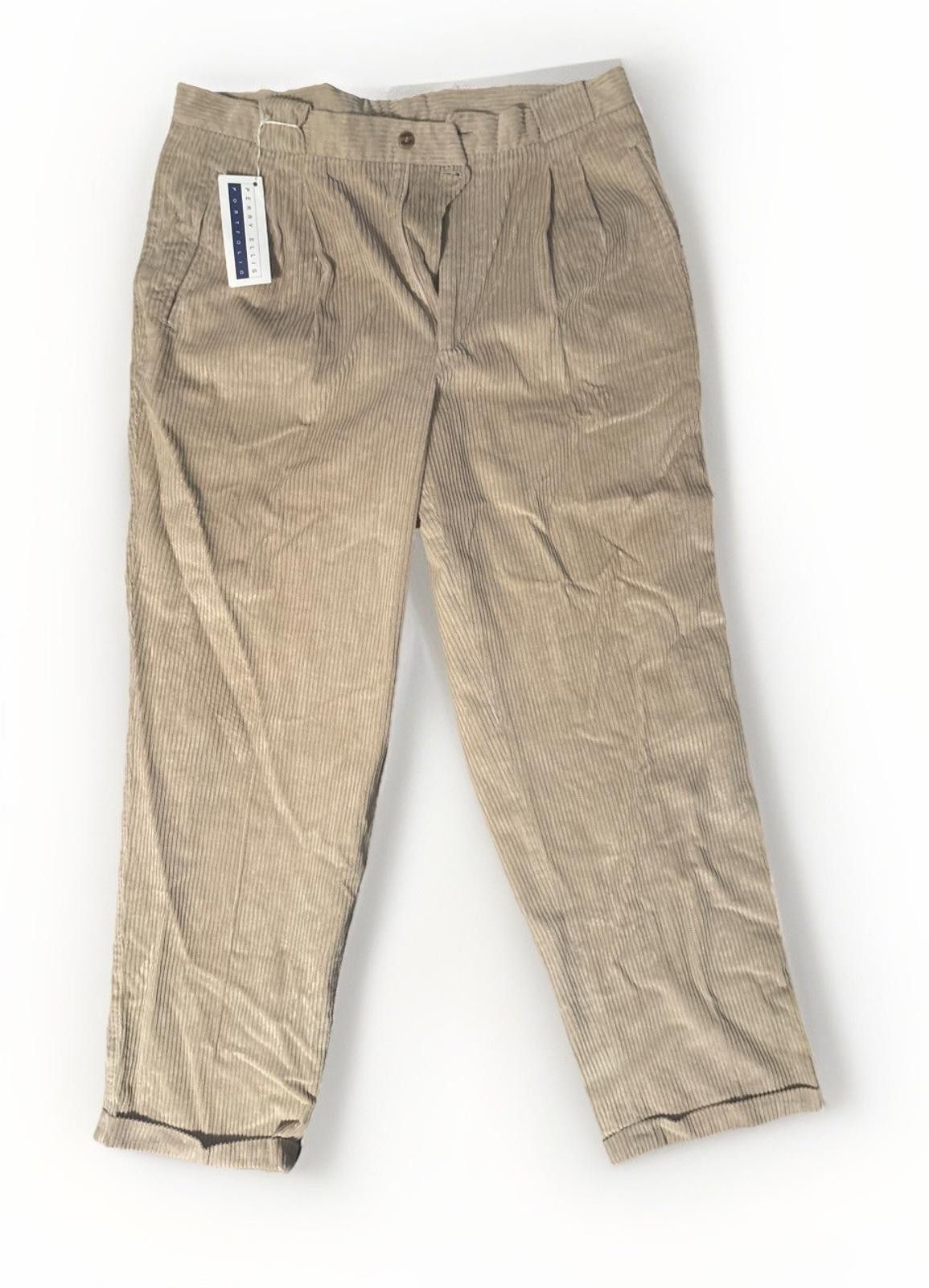 Perry Ellis Perry Ellis Cotton Corduroy Pants 36x32 Tan Khaki New NWT Size US 36 / EU 52 - 1 Thumbnail