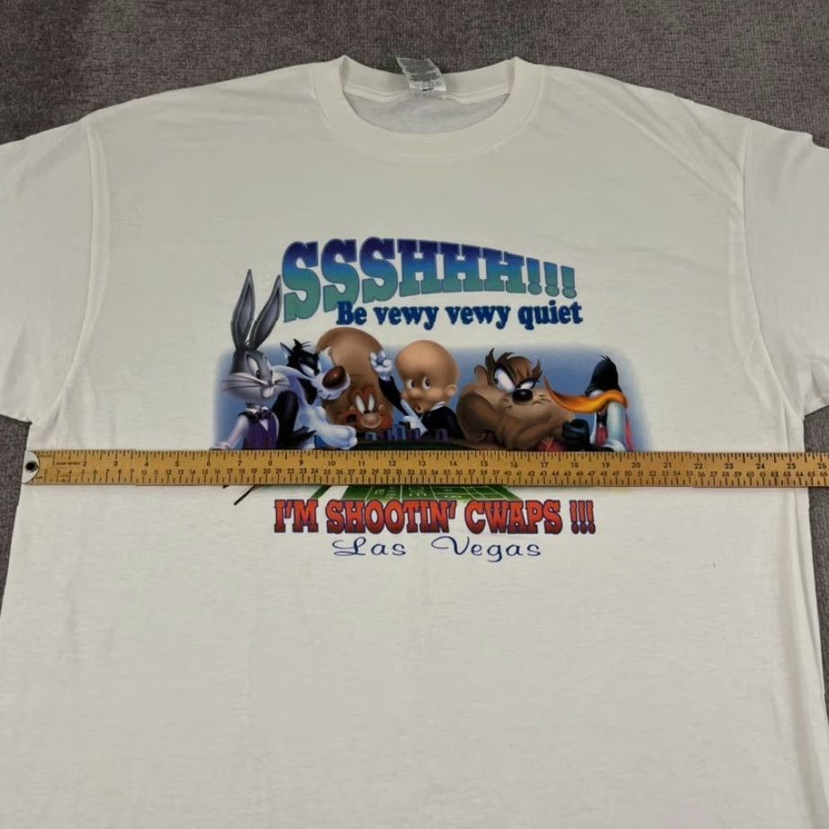 Vintage Vintage Warner Bros T-Shirt Men 2XL Bugs Bunny Elmer Taz Las Vegas Gambling Graphic Size US XXL / EU 58 / 5 - 4 Thumbnail