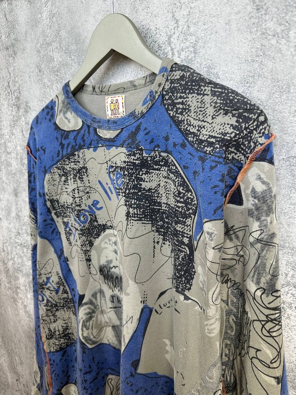 Desigual Desigual Y2K Abstract Graffiti Print LS Top Exposed Orange Size L / US 10 / IT 46 - 5 Thumbnail