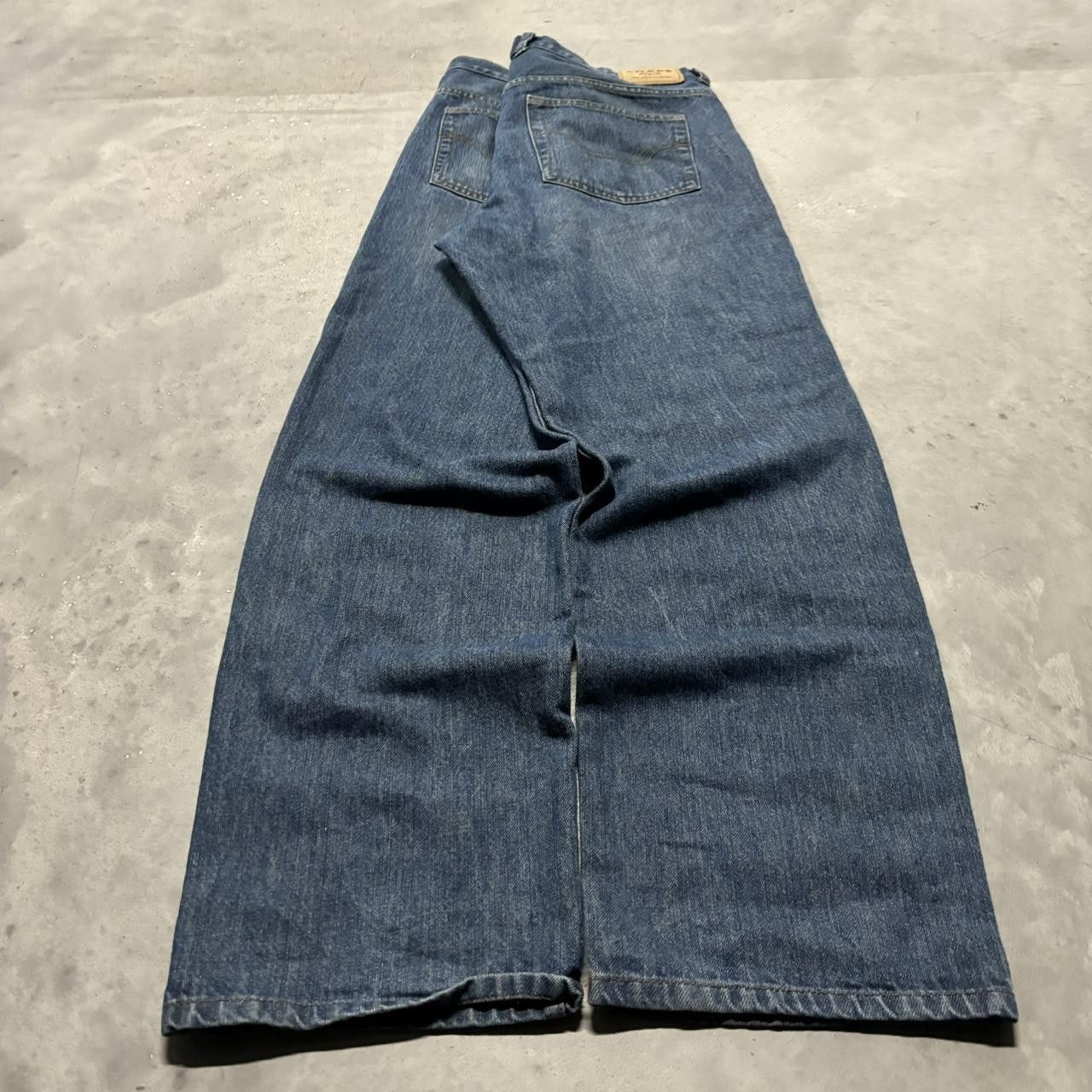 Japanese Brand × Vintage Crazy Vintage Y2K/2000s Baggy Grunge Dark Wash Skater Denim Jeans! Size US 38 / EU 54 - 4 Thumbnail
