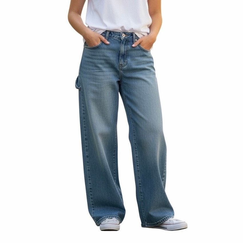 The Unbranded Brand Low-Rise Baggy Jeans Size 4/R Light Blue 4/31” Inseam Size 27" / US 4 / IT 40 - 1 Thumbnail