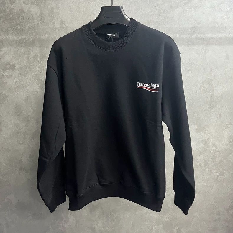 Balenciaga Balenciaga latest black letter logo embroidered round neck Size US M / EU 48-50 / 2 - 1 Thumbnail