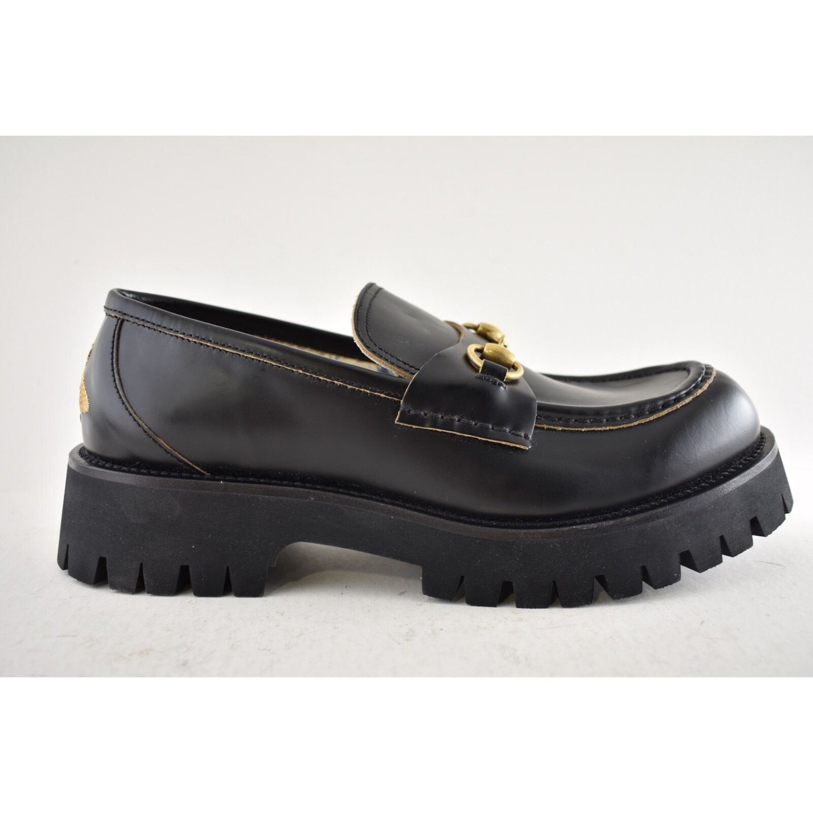 Gucci Gucci Cordovan Black Leather Horsebit Lug Sole Flat Platform Size US 8.5 / IT 38.5 - 2 Thumbnail
