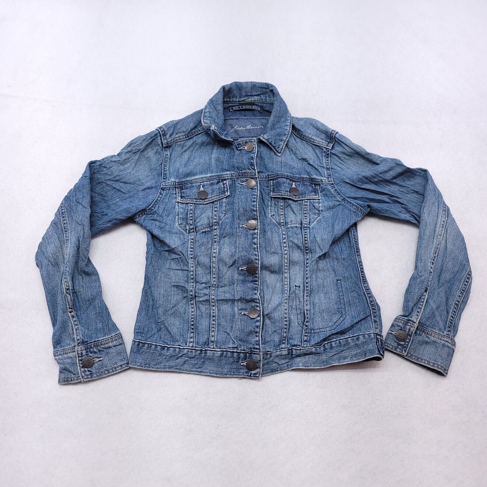 Eddie Bauer Eddie Bauer Button Up Casual Jean Jacket Womens Size S Blue Size S / US 4 / IT 40 - 2 Thumbnail