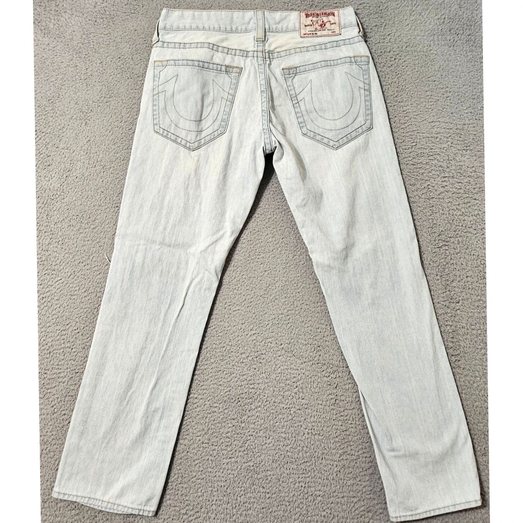 True Religion True Religion Jeans Mens 34 x 31 Light Blue Distressed Slim Size US 34 / EU 50 - 4 Thumbnail
