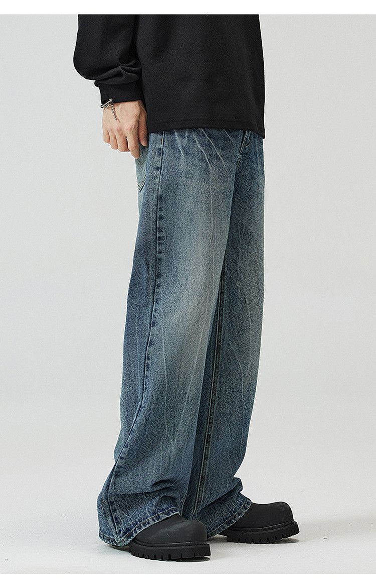 Japanese Brand × Jean Lightning Crack Vintage Blue Washed Bootcut Jeans Size US 32 / EU 48 - 3 Thumbnail