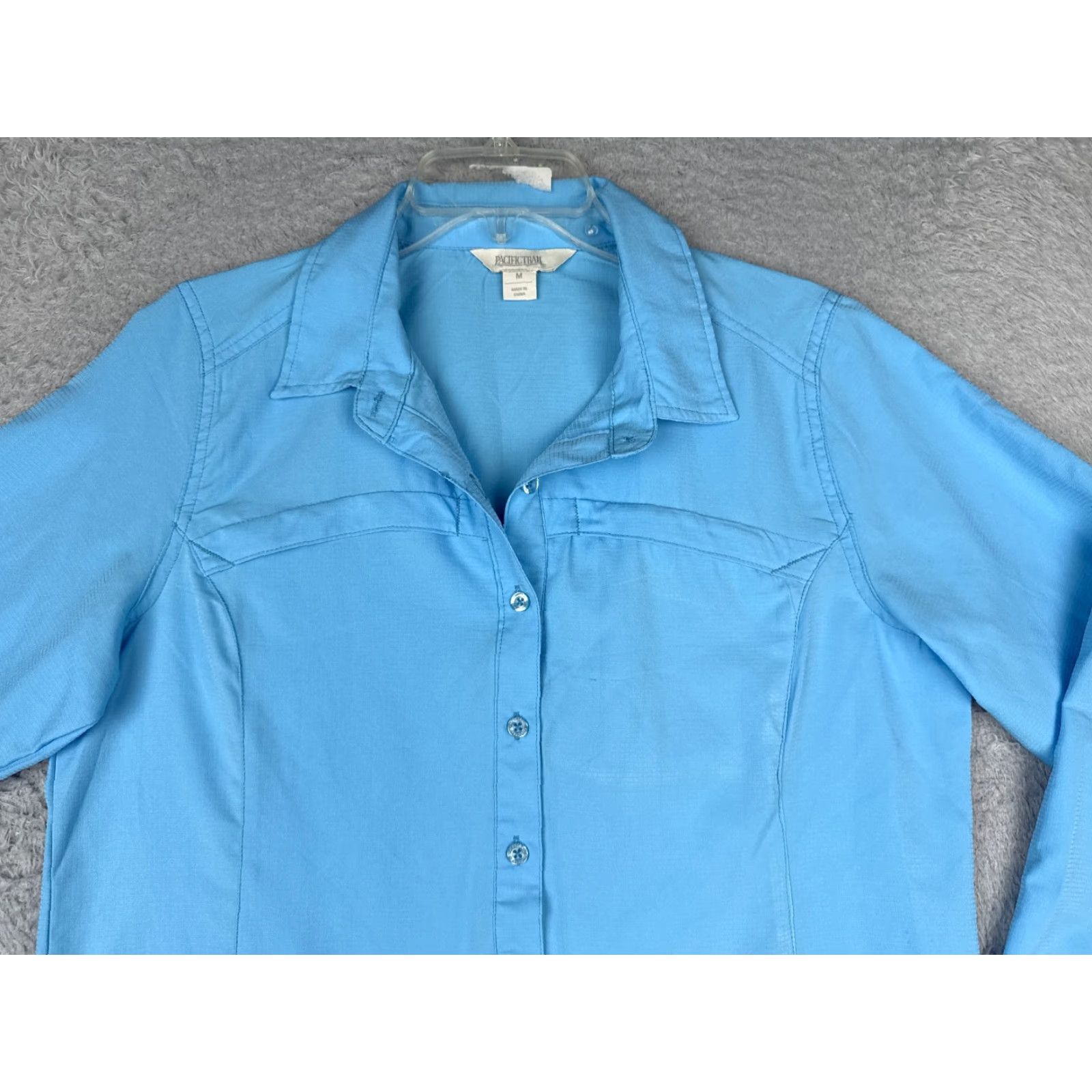 Vintage Pacific Trail Shirt Women Medium Blue Button Up Long Sleeve Polyester Blend Size M / US 6-8 / IT 42-44 - 4 Thumbnail
