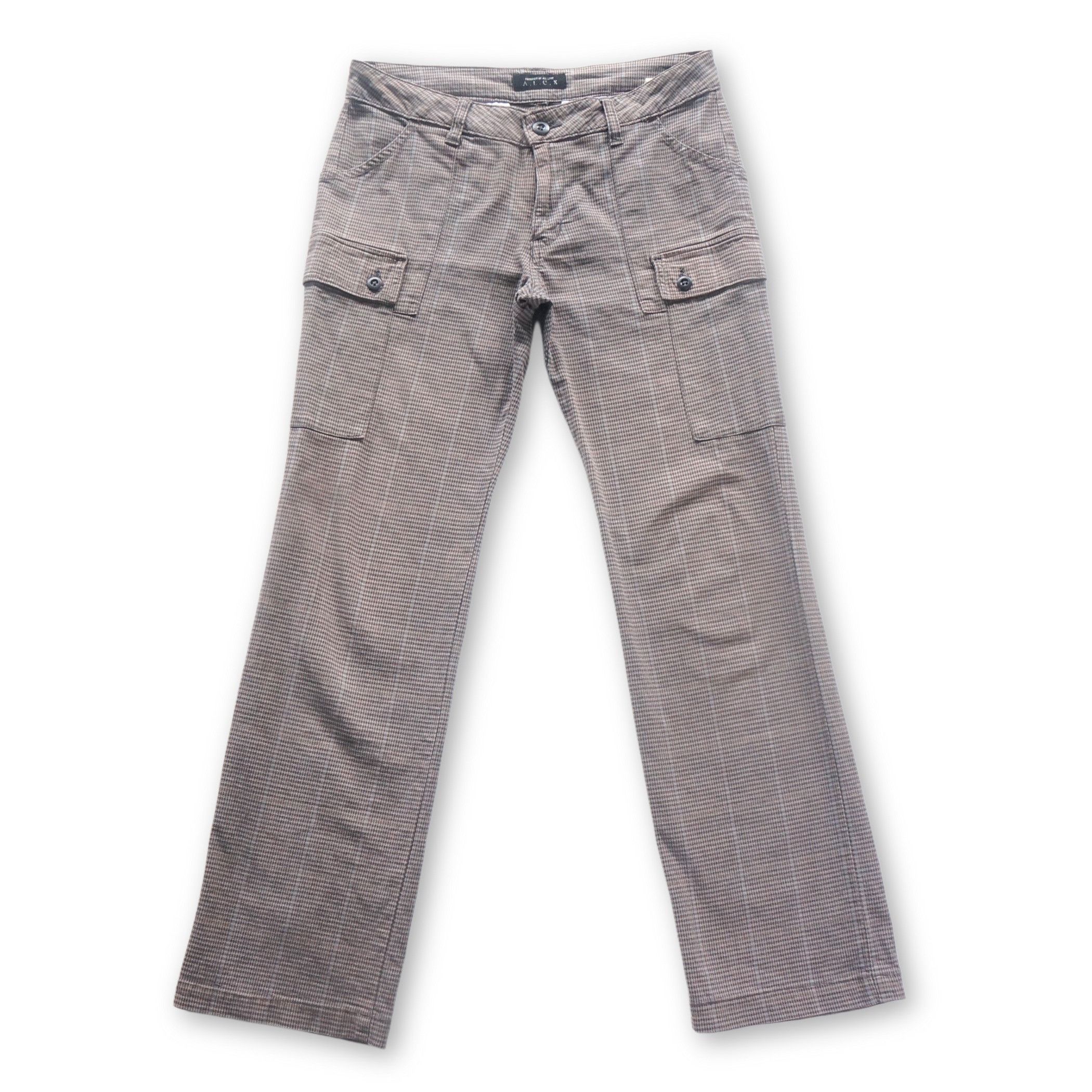 Japanese Brand ALCX Light Brown Plaid Pattern Cargo Pants Size 28" / US 6 / IT 42 - 1 Thumbnail