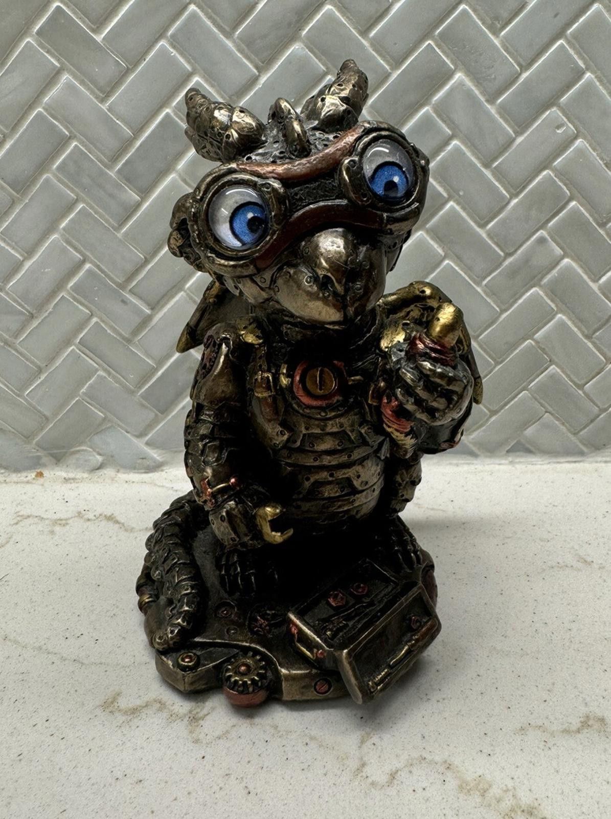 Designer Steampunk Tinkerer Blue eyed Dragon 2019 Veronese Figurine Size ONE SIZE - 1 Thumbnail