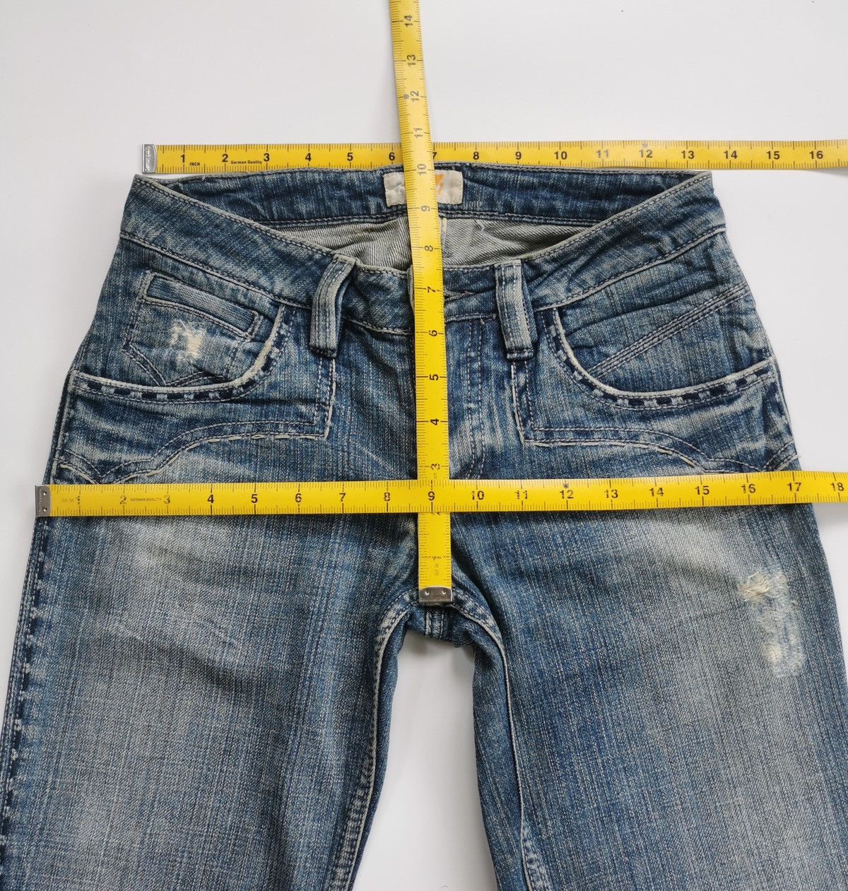 Antik Denim Bootcut Antik Denim Distressed Jeans ERD Grunge Size 27" / US 4 / IT 40 - 12 Thumbnail