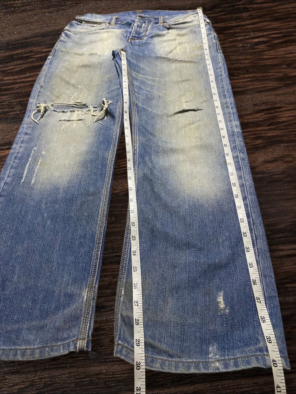 Rhude × Zara Vintage Reg Trademark Zara Jeans Distressed Loose Jeans Size US 33 - 19 Thumbnail