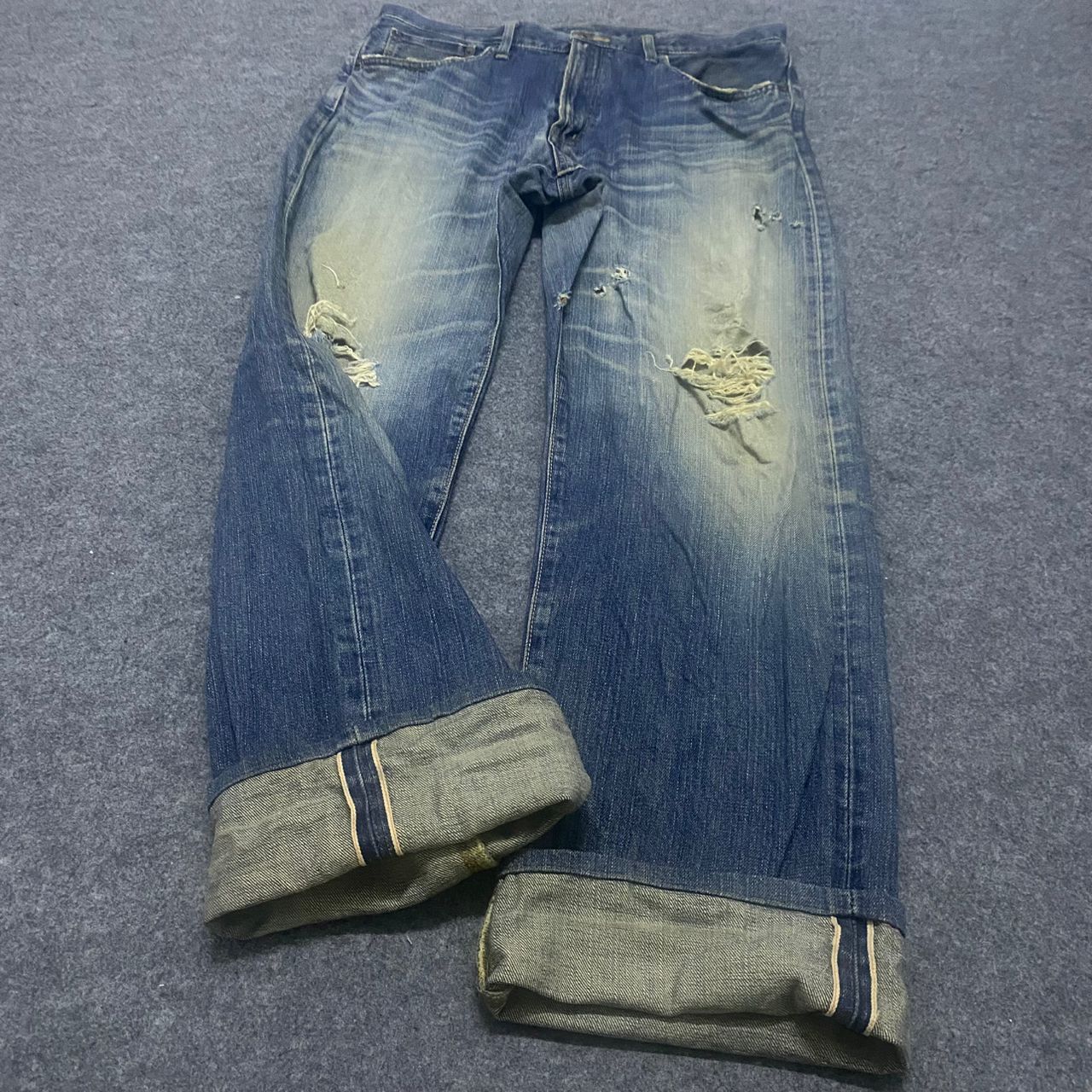 Edwin 💥Best Offer💥Vintage Edwin 505x Selvegde Distressed Denim Size US 35 - 2 Thumbnail