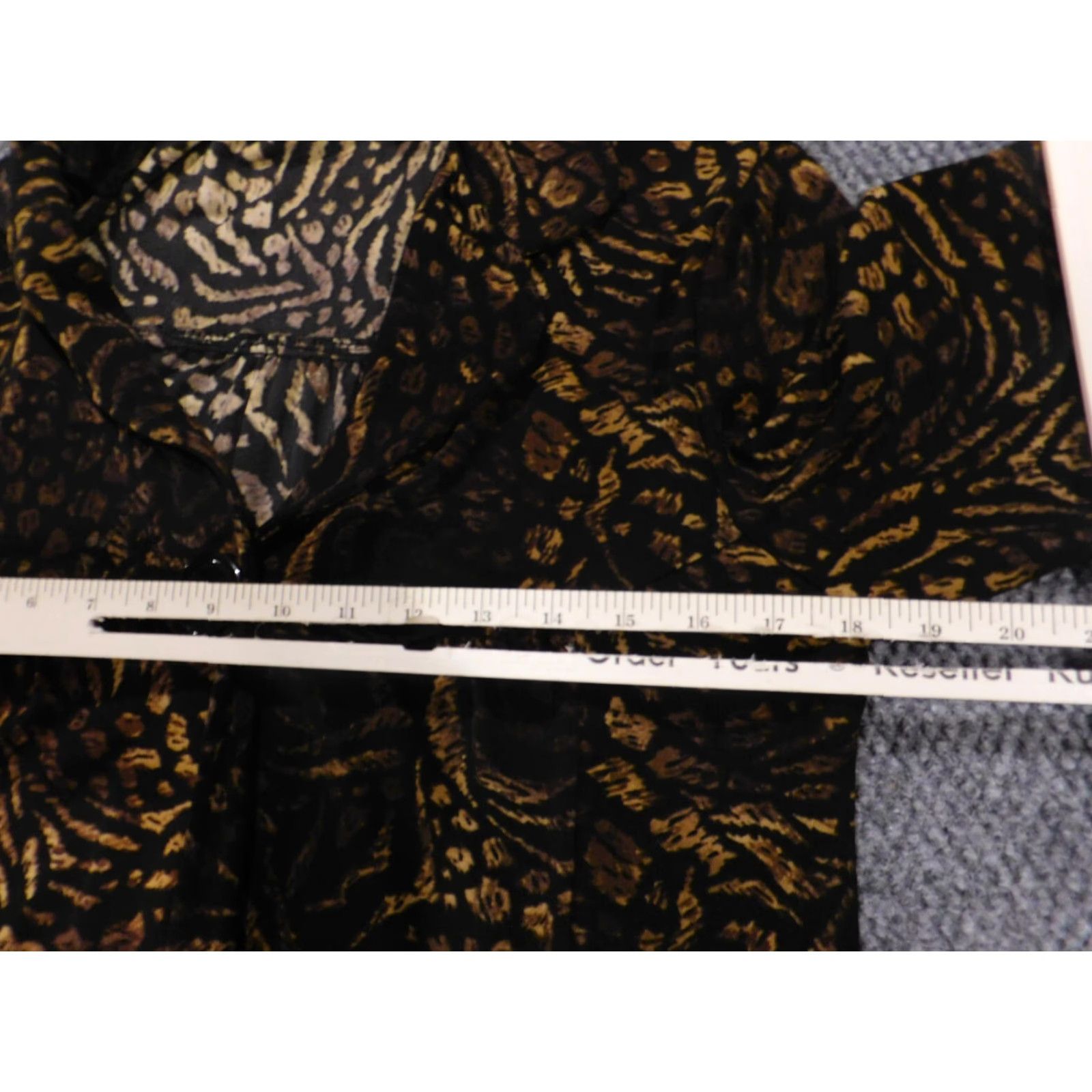 Vintage Choices Blouse Womens M Brown Crew Neck Pullover Stretch 3/4 Sleeve Floral Rayon Lyocell Button Casual Basic Regular Vintage No Size M / US 6-8 / IT 42-44 - 5 Thumbnail