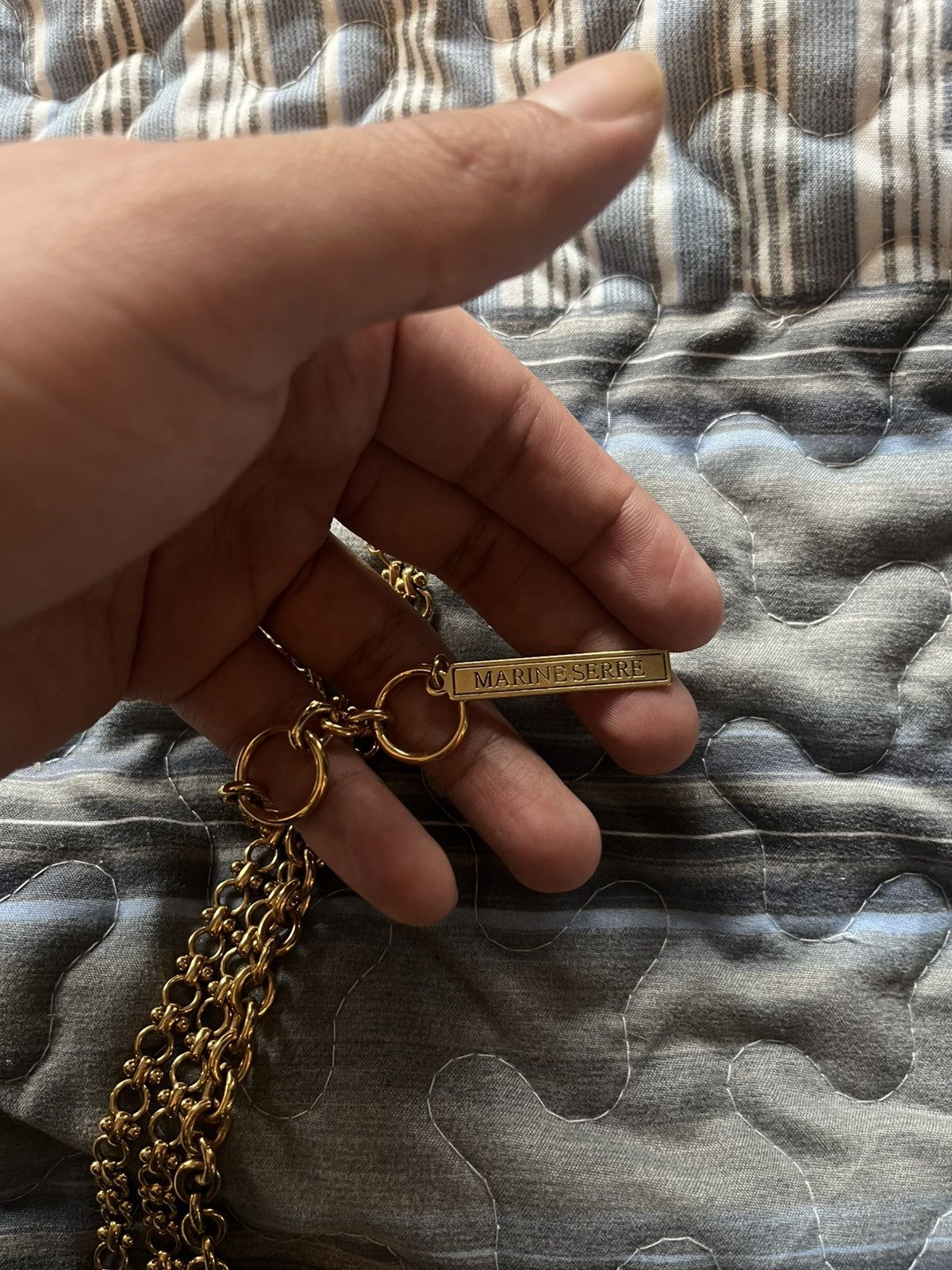 Marine Serre Marine Serre Gold Regenerated Tin Moon Charms Necklace Size ONE SIZE - 4 Thumbnail
