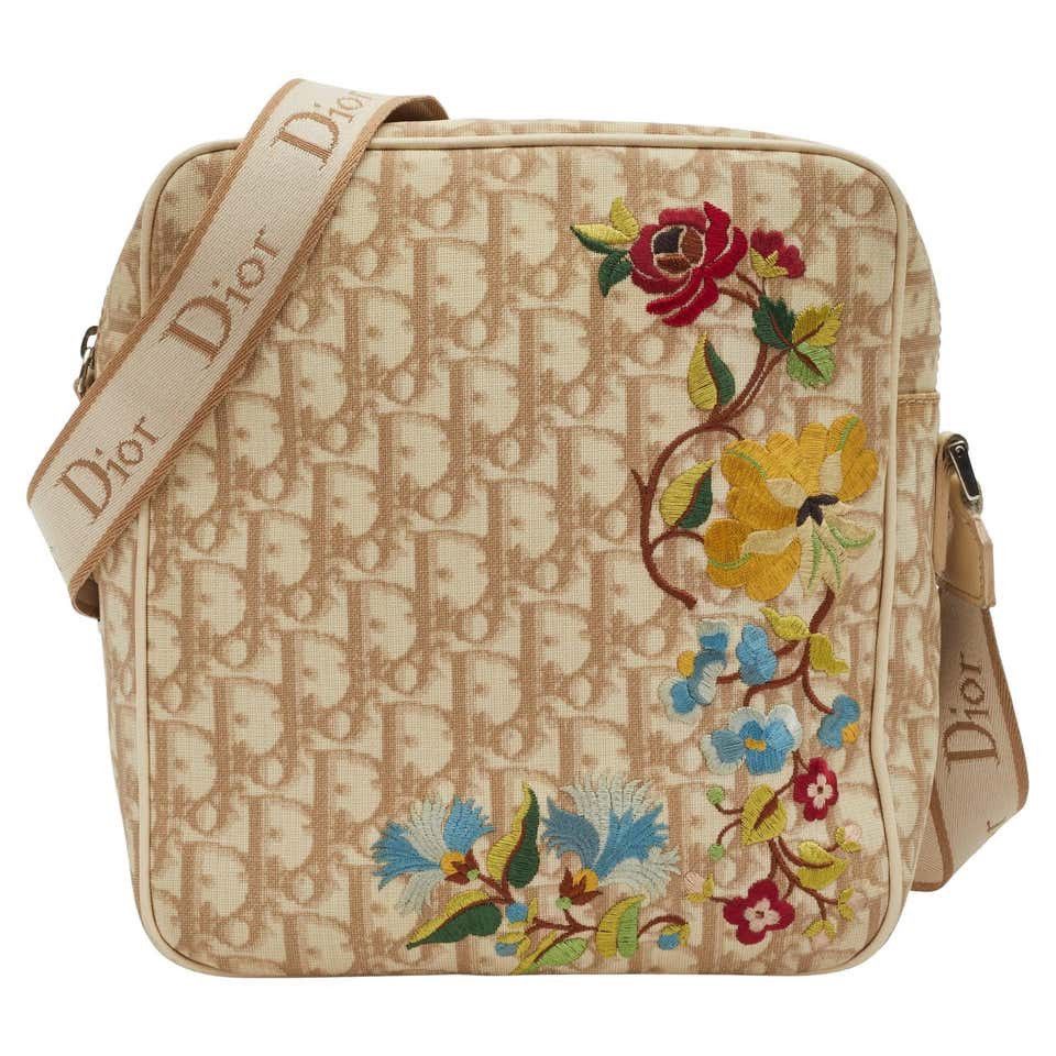Dior Dior Vintage Beige Flower Trotter Oblique Monogram (2004) Size ONE SIZE - 1 Thumbnail