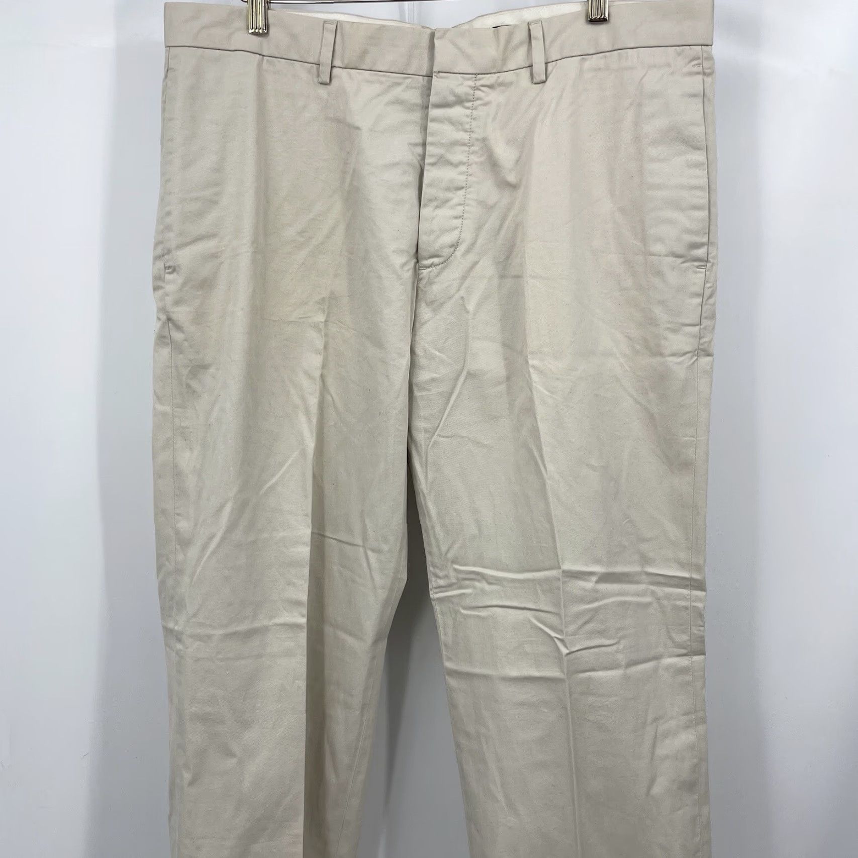 Club Monaco Club Monaco Pants Mens 36 Kennedy Classic Fit Chinos Pockets Button Beige Cotton Flat Front 31in Regular Size Type Mens Size US 36 / EU 52 - 2 Thumbnail
