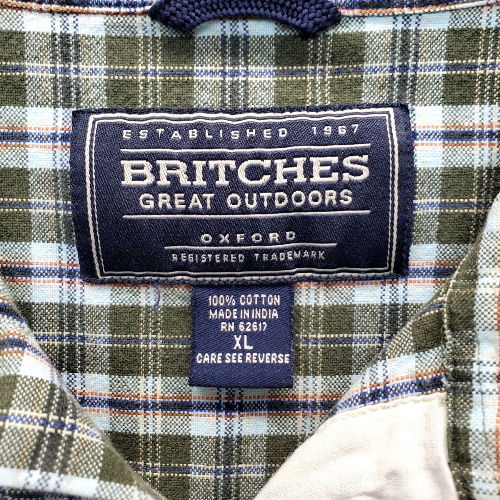 Greats Britches Great Outdoors Flannel Oxford Shirt Men XL Multicolor Plaid Button Down Size US XL / EU 56 / 4 - 5 Thumbnail