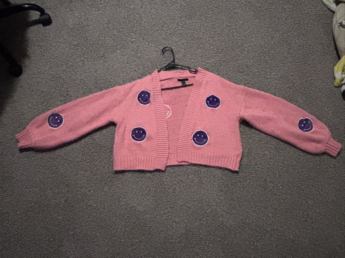 Other Pink Vintage Sweater With Purple Smiley Faces Size L / US 10 / IT 46 - 1 Thumbnail