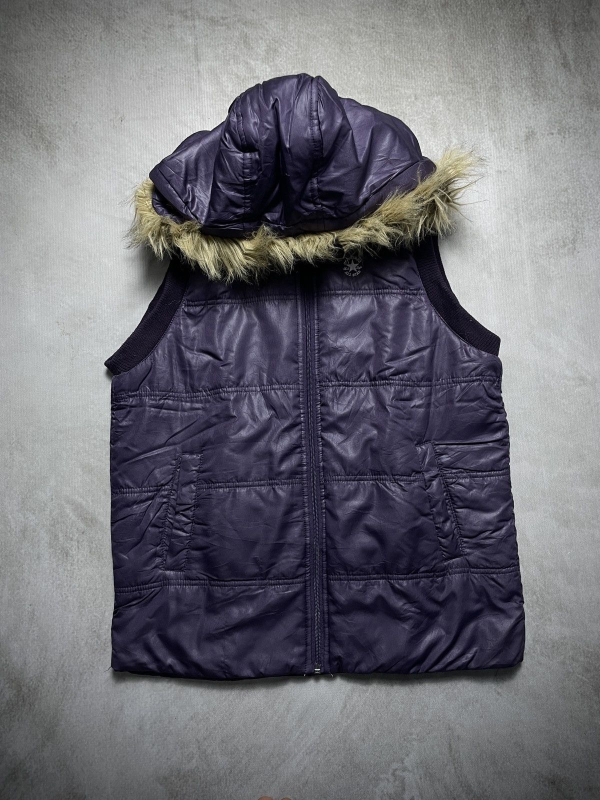 If Six Was Nine 2000’s Converse - Fur Hooded Vest Size US M / EU 48-50 / 2 - 3 Thumbnail