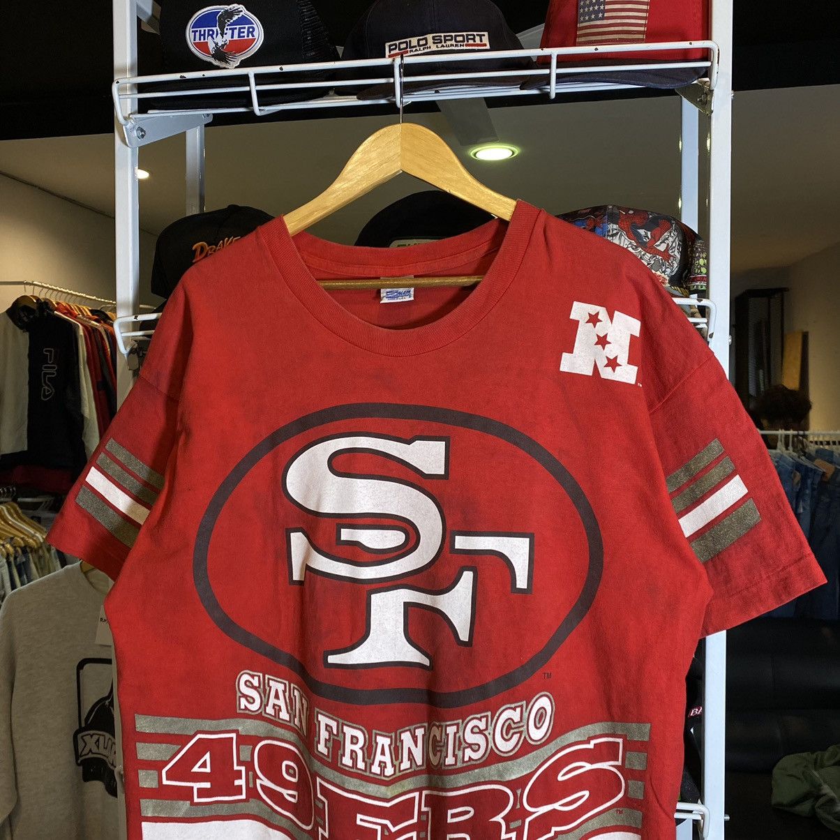 NFL Vintage 90s San Francisco 49ERS OVP NFL Tee Single Stitch Size US XL / EU 56 / 4 - 3 Thumbnail