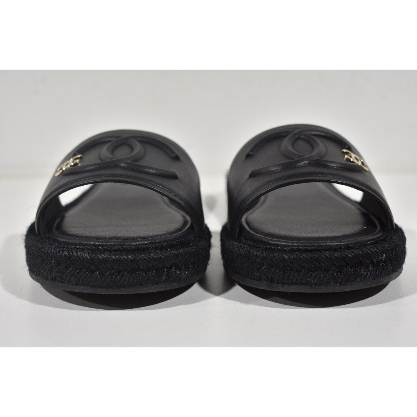 Chanel Chanel 23C Black Lambskin Leather CC Logo Slide Size US 12 / IT 42 - 6 Thumbnail