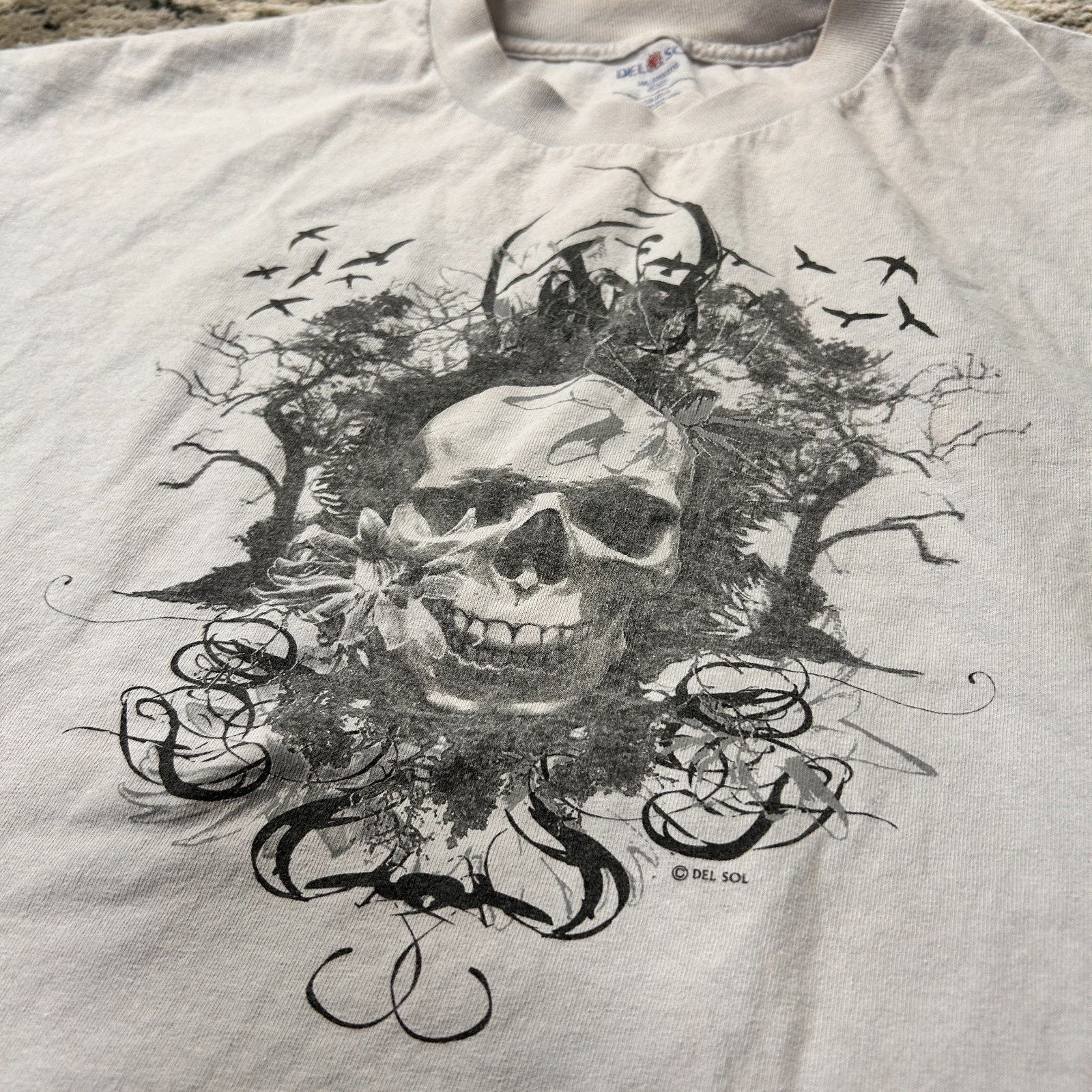 & Other Stories Delsol Myrtle Beach Skull T Shirt Mens 3XL Gray Cotton Grap Size US XXL / EU 58 / 5 - 2 Thumbnail