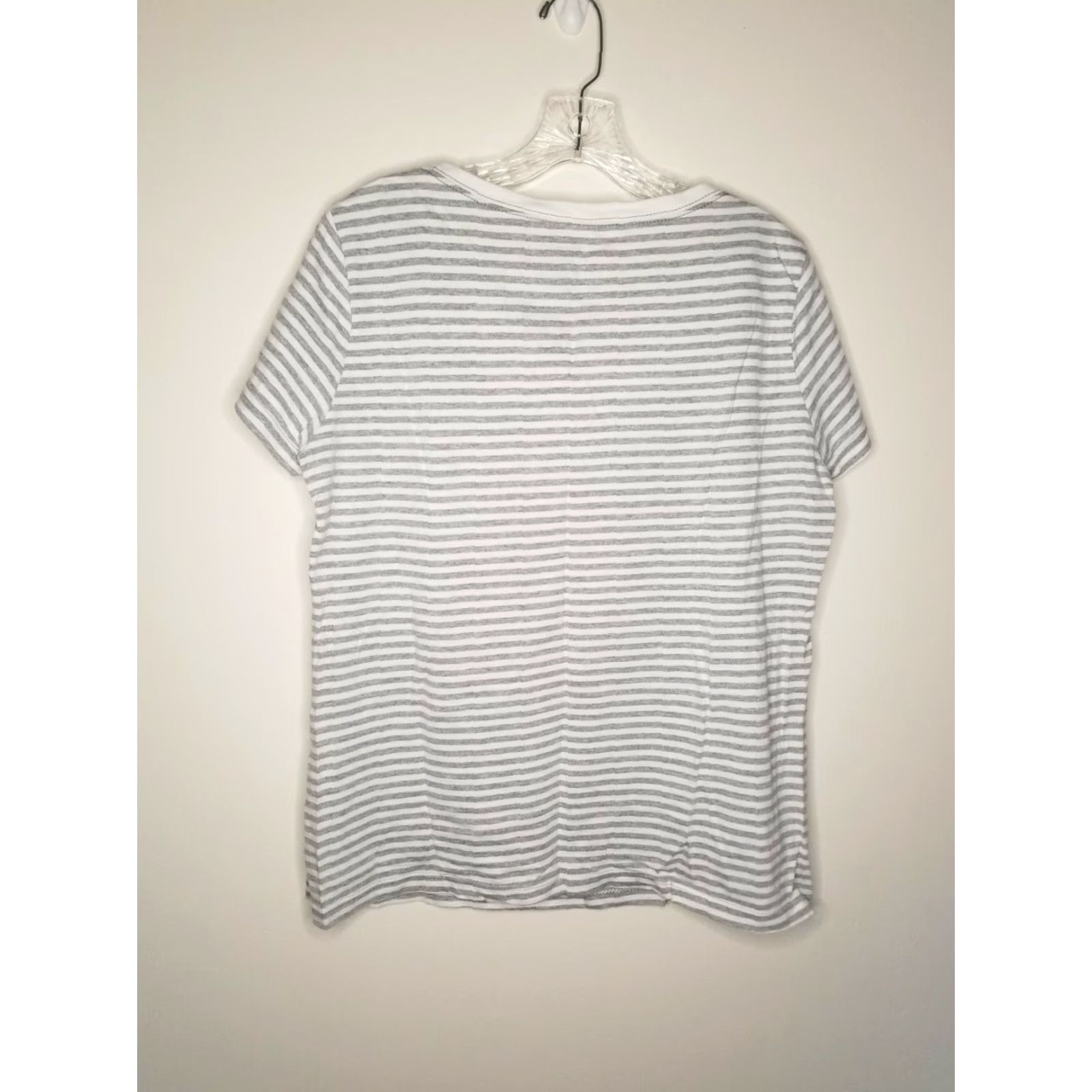 Disney DISNEY T-Shirt Mickey Minnie Striped Gray White Women Size Large Size L / US 10 / IT 46 - 3 Thumbnail