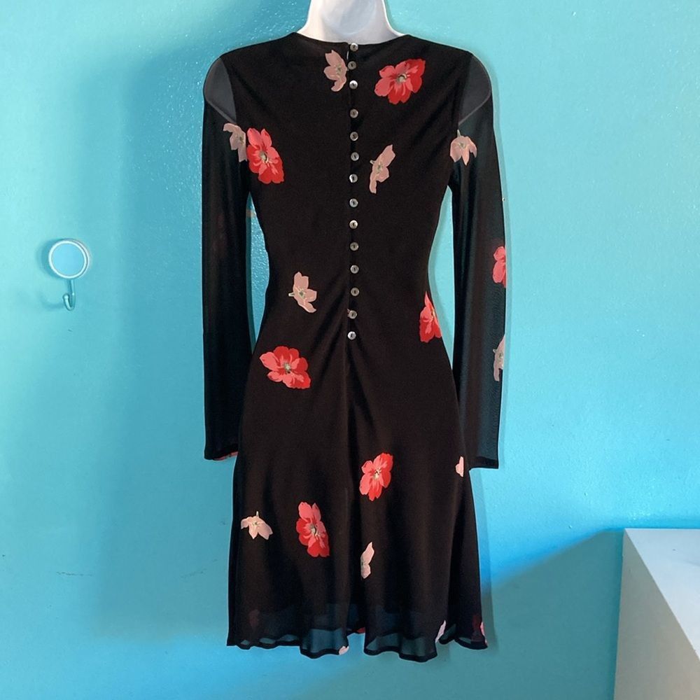 Other Corinne Sarrut Black Floral Dress Size 36 Fits XS Size XXS / US 00 / IT 34 - 2 Thumbnail