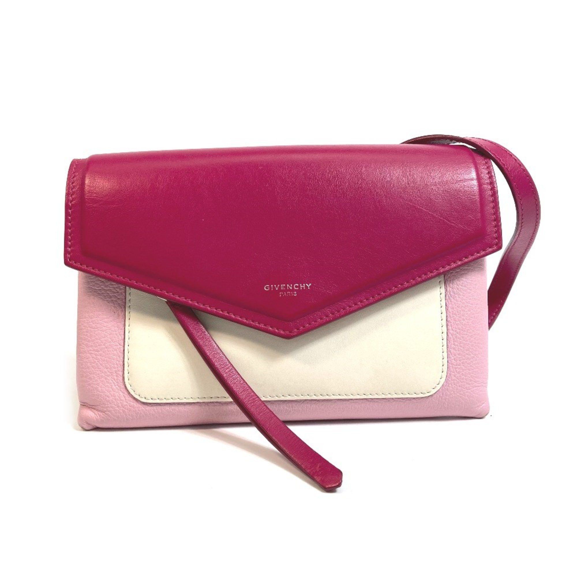 Givenchy Givenchy flap Bag Pochette Crossbody Shoulder Bag Pink x White Size ONE SIZE - 1 Thumbnail