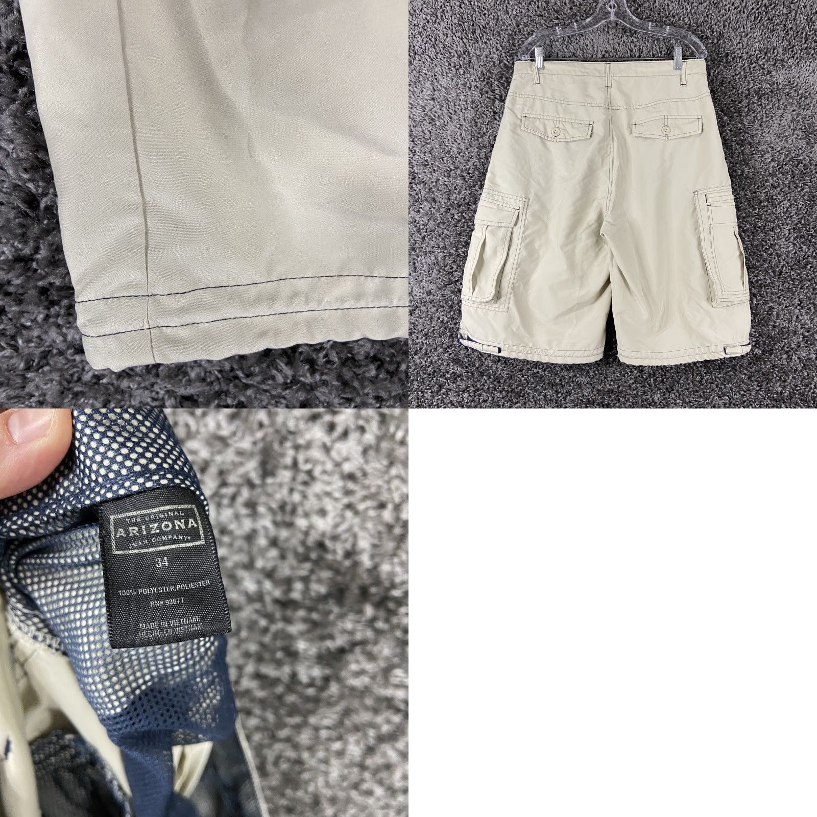 Vintage ARIZona Cargo Shorts Beige Regular 34 Mens Size US 34 / EU 50 - 8 Thumbnail