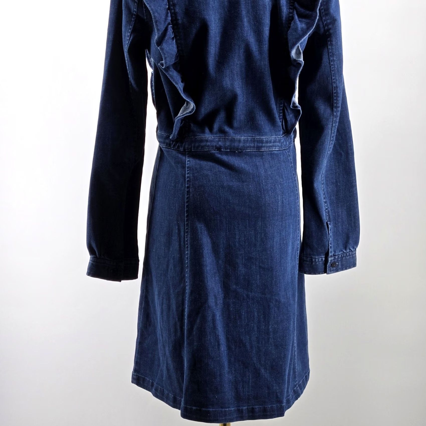 lace up denim mini dress Lace-Up Crafted from stretch denim The Coral Dress, Look Size:6-9 M MD_PF25-803S-BL