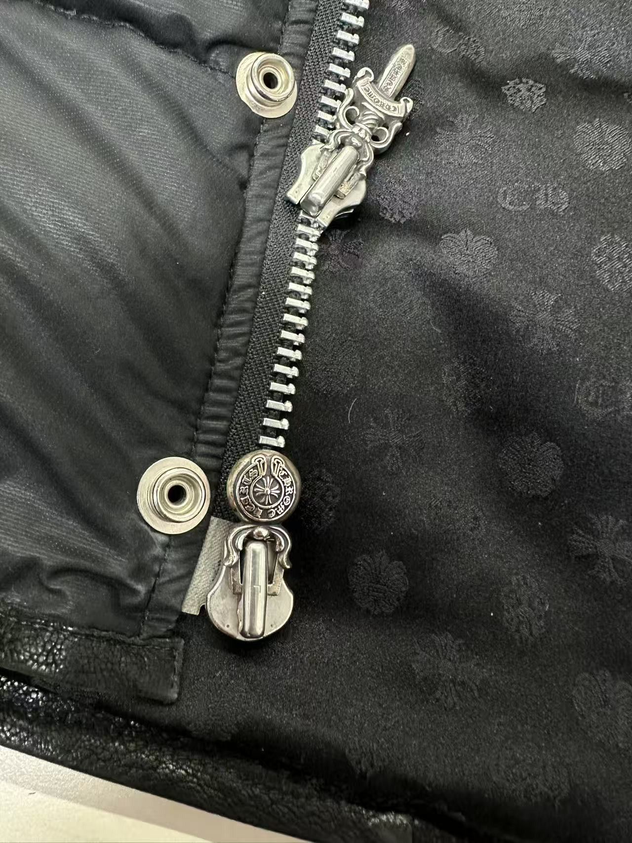 Chrome Hearts Chrome Hearts Black Leather Fleur Puffer Down Vest Size US M / EU 48-50 / 2 - 7 Thumbnail