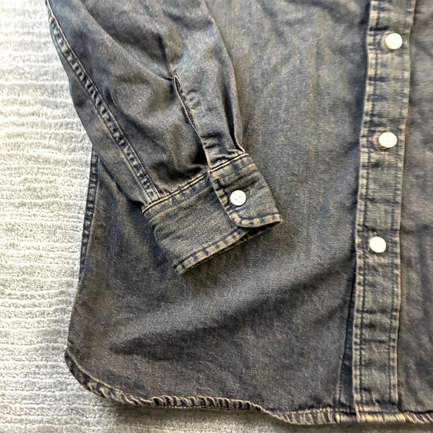 Levi's Levi's Shirt Mens Small Black Patina Dye Twill Worker Button Denim Double Pocket Size US S / EU 44-46 / 1 - 4 Thumbnail